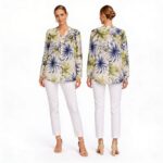 Çiçek Desenli Rahat Kesim Kadın Gömlek